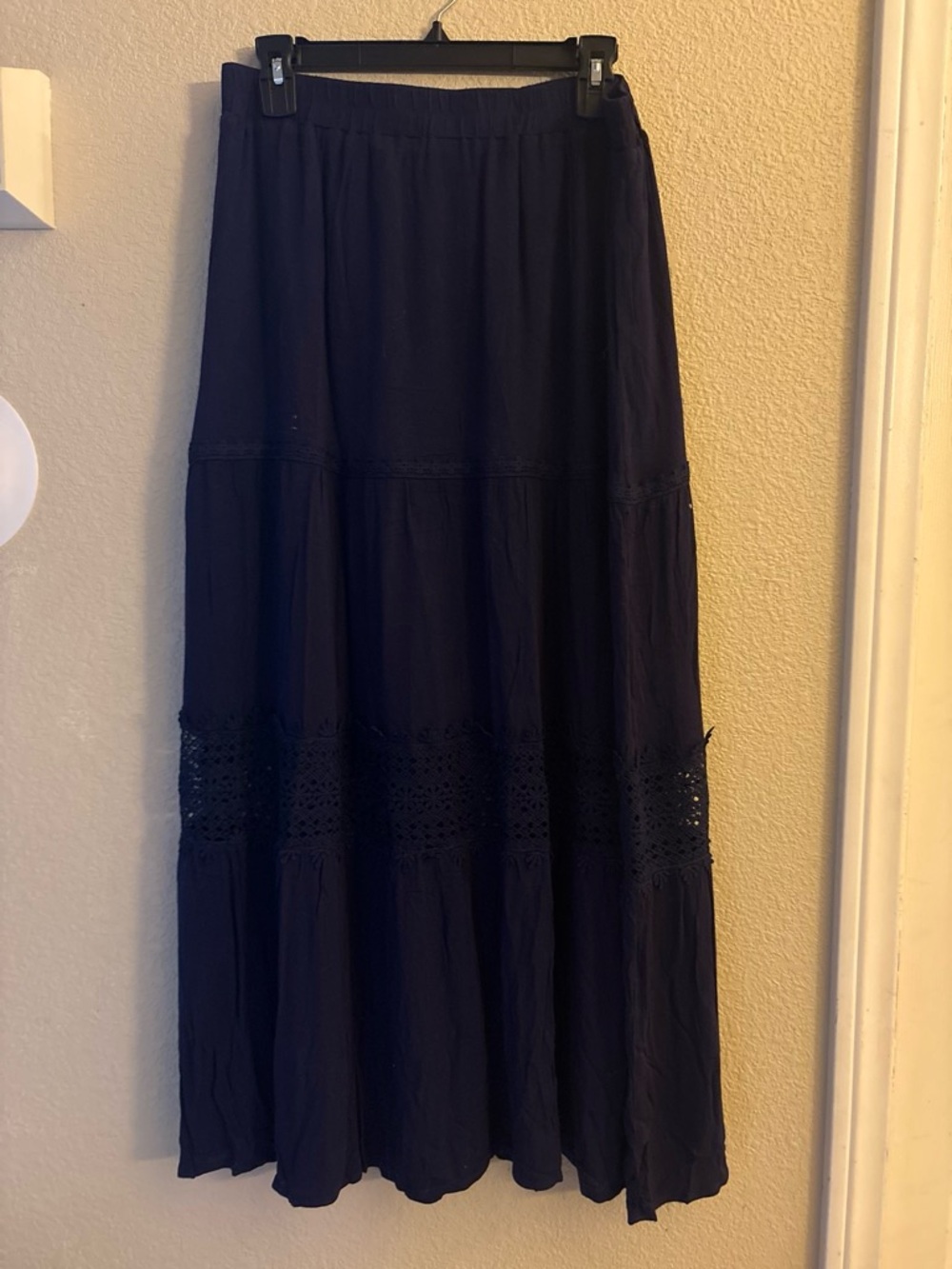 Women’s Black Tiered Maxi Skirt
